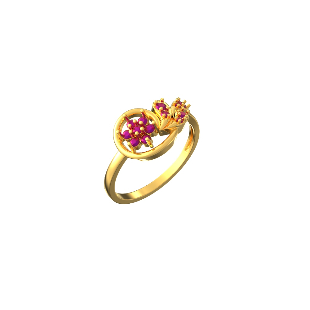 SPE Gold - Natural Floral Design Gold Stone Ring - Poonamallee