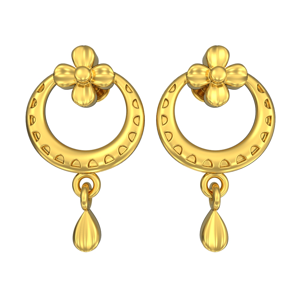 SPE Gold -22k Simple Gold Drop Earring