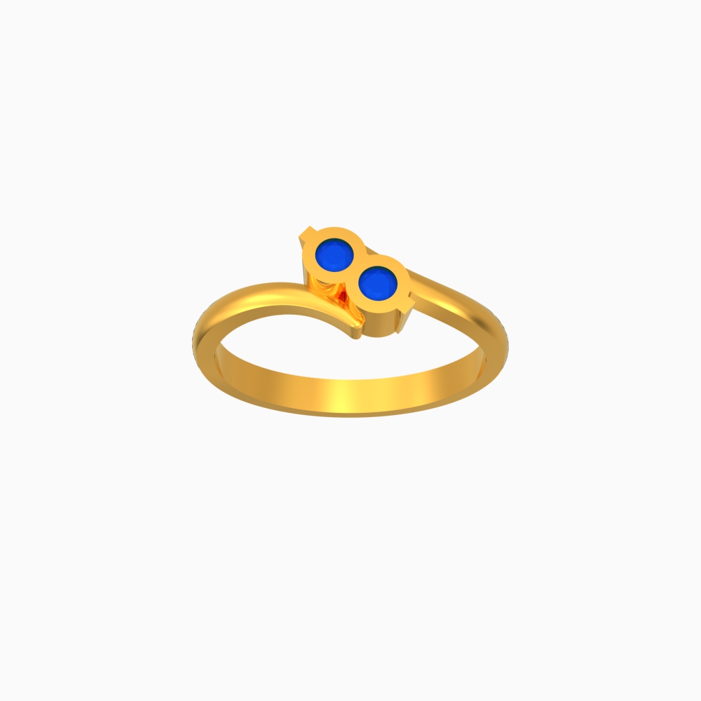 Blue Sapphire Gold Ring - ₹35,250 Pearlkraft Wedding Band Collection