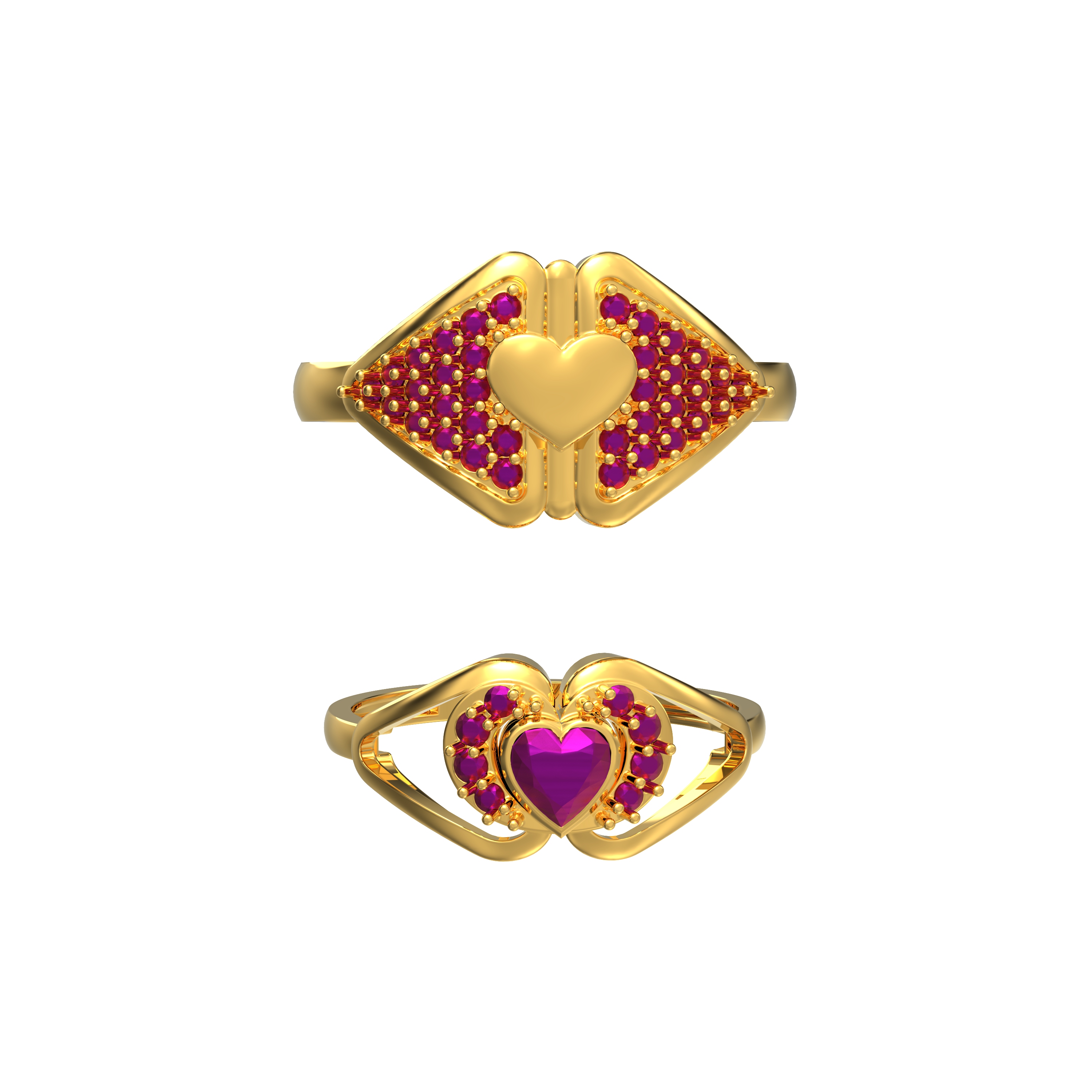 Classic-Heart-Couples-Stone-Gold-Ring