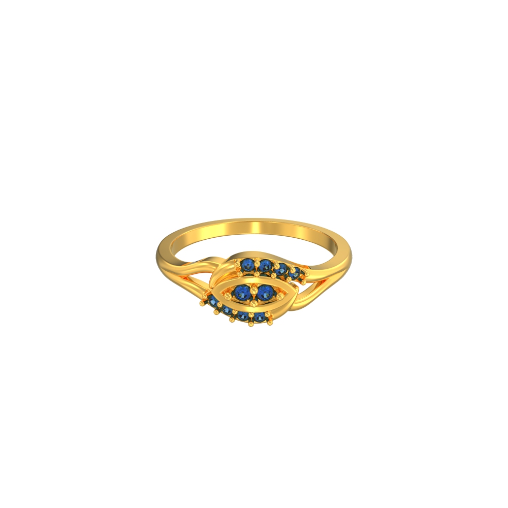 Blue Stone with Diamond Cool Design Superior Quality Gold Plated Ring -  Style A746 – Soni Fashion®
