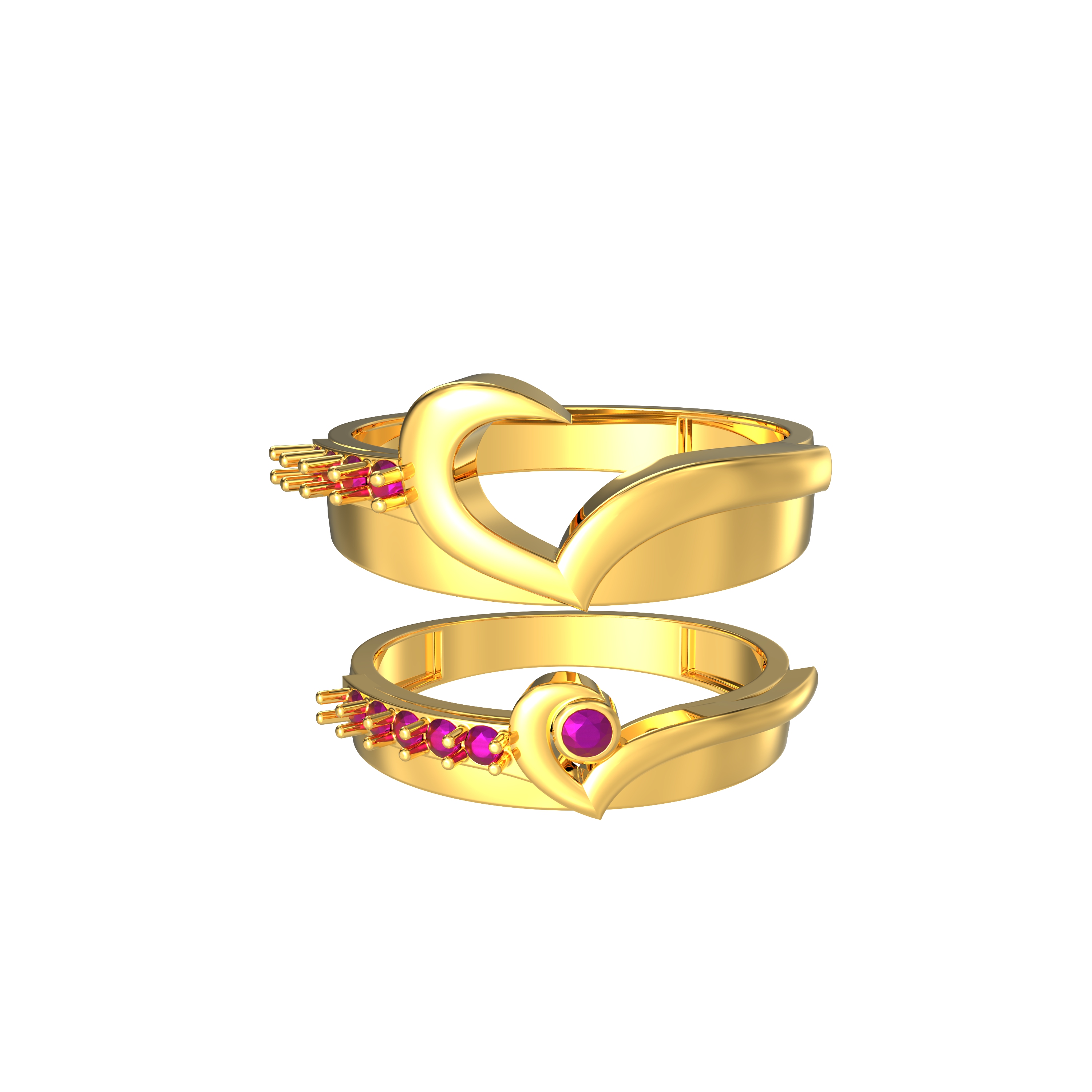 Gorgeous-Heart-Couples-Stone-Gold-Ring