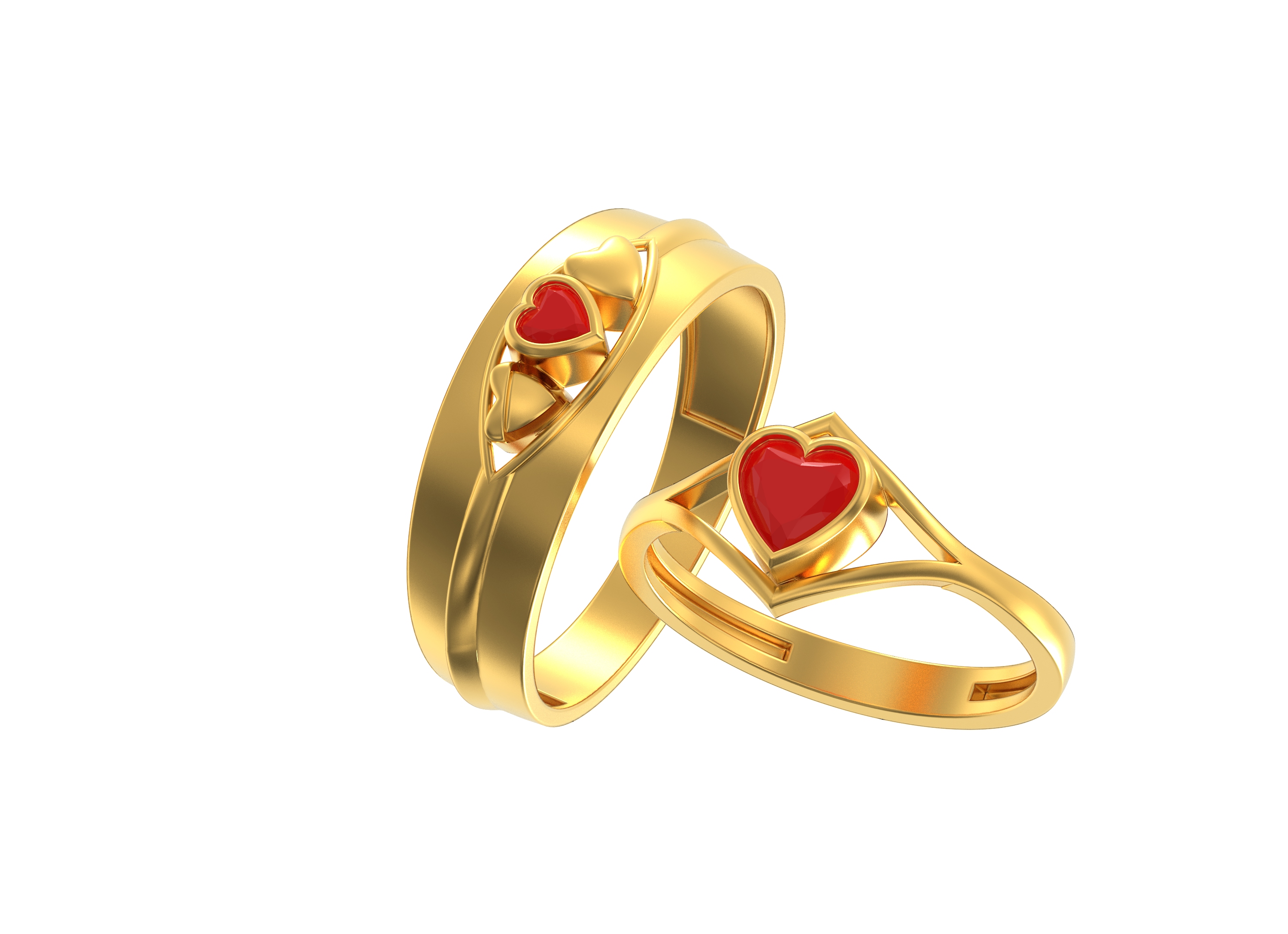 Gold matching promise bands with diamonds - for couples – Cadi Jewelry
