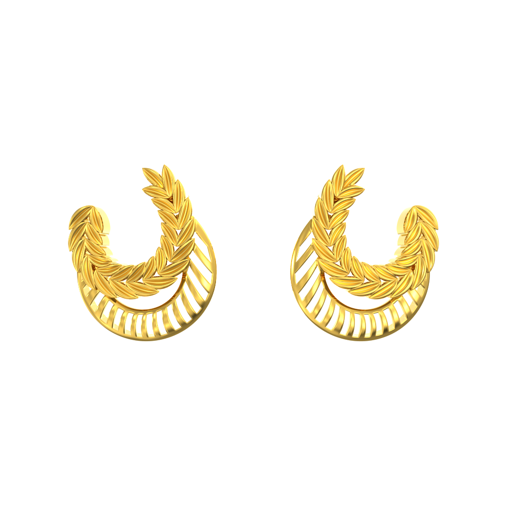 Memoir Gold plated brass, simple sober light weight daily use Carved design  Hoop bali earrings Women Fashion : Amazon.in: Fashion