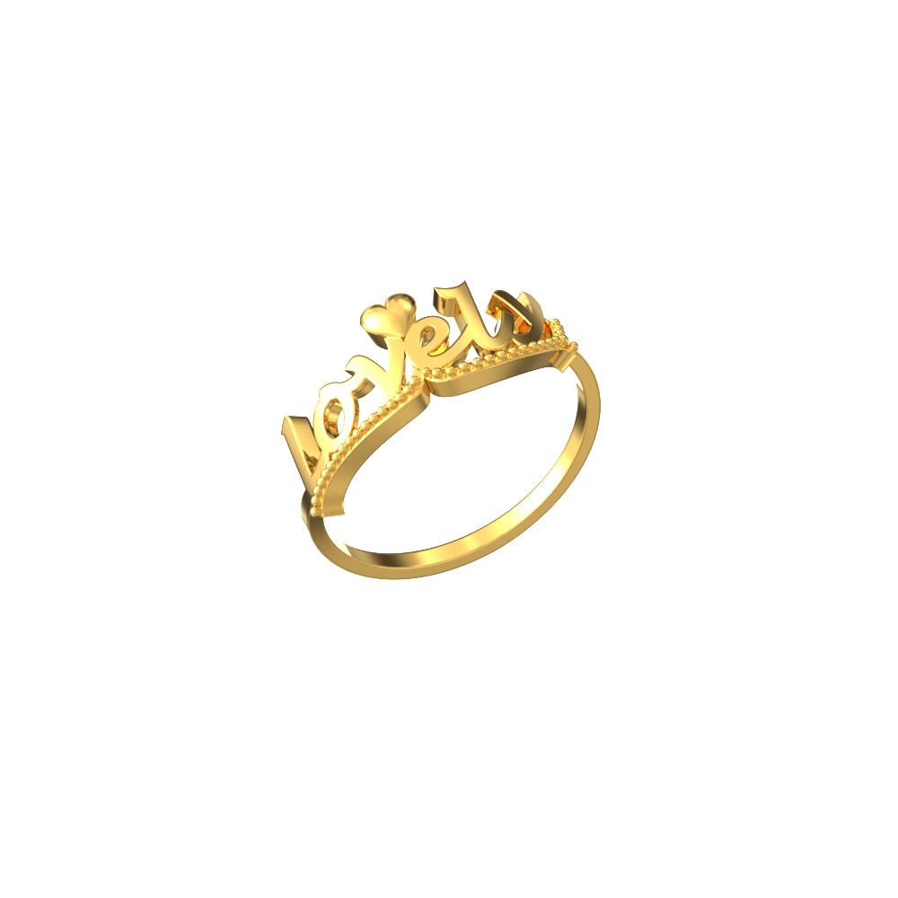 SPE Gold - Letter Design Gold Ring With Stone - Poonamallee