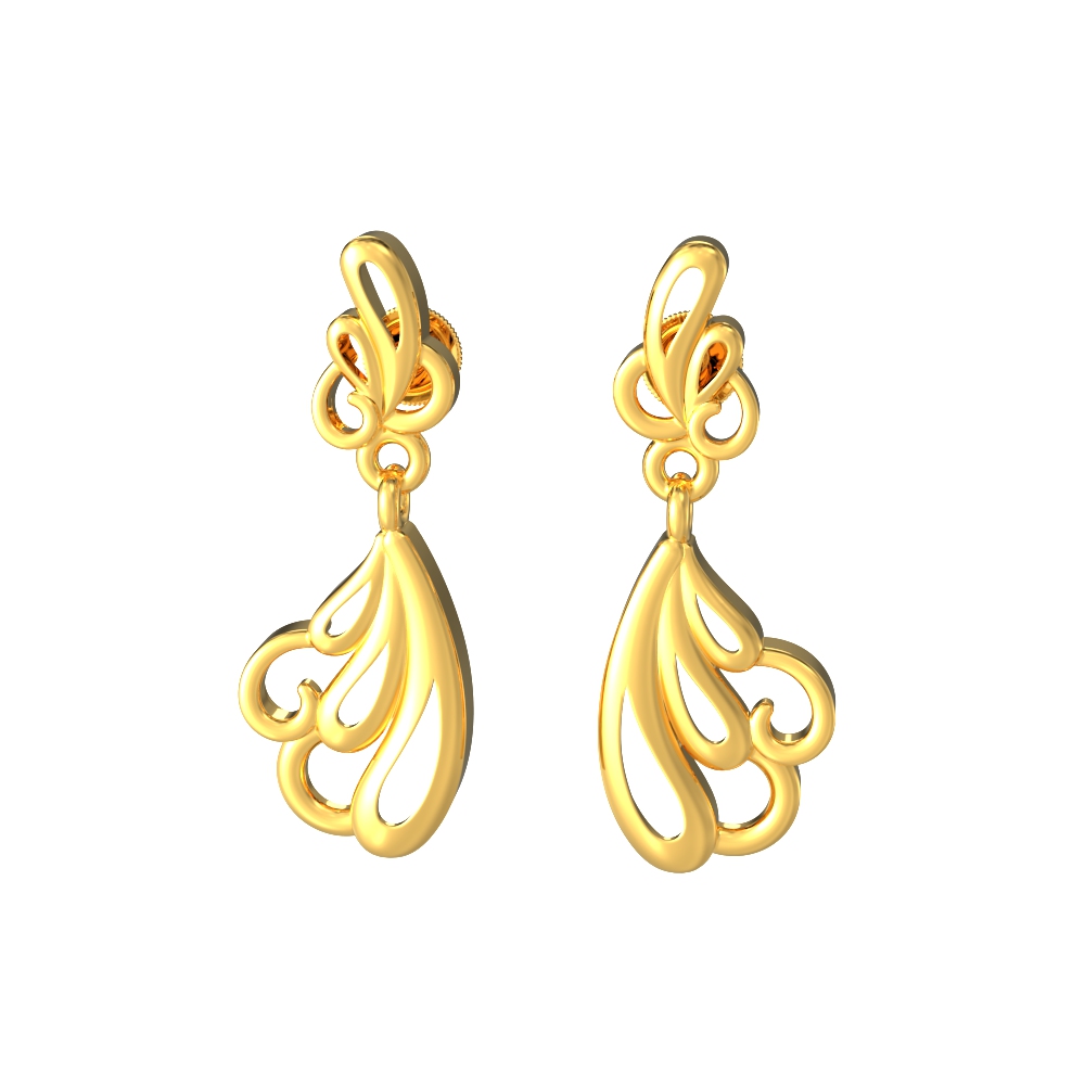 SPE Gold -Simple Curve 22k Gold Earring