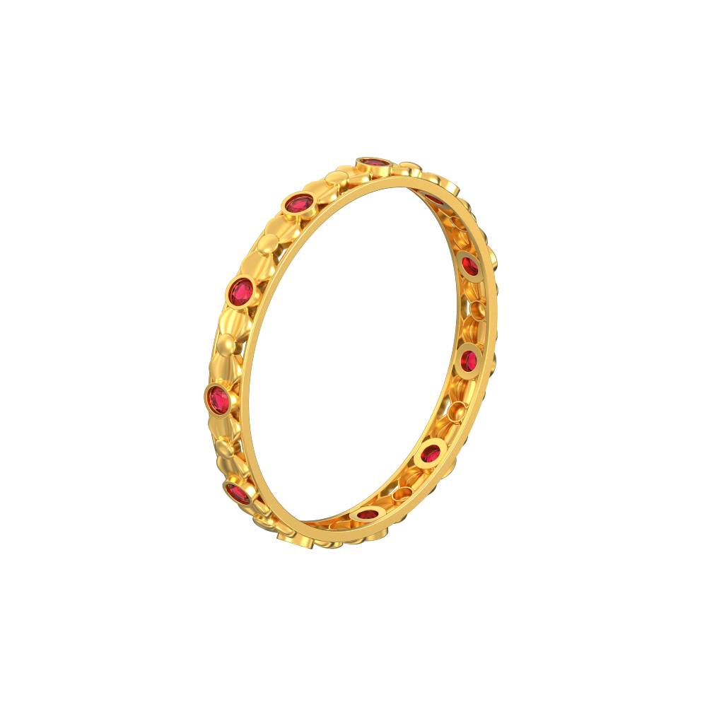 Red Stone Gold Bangle