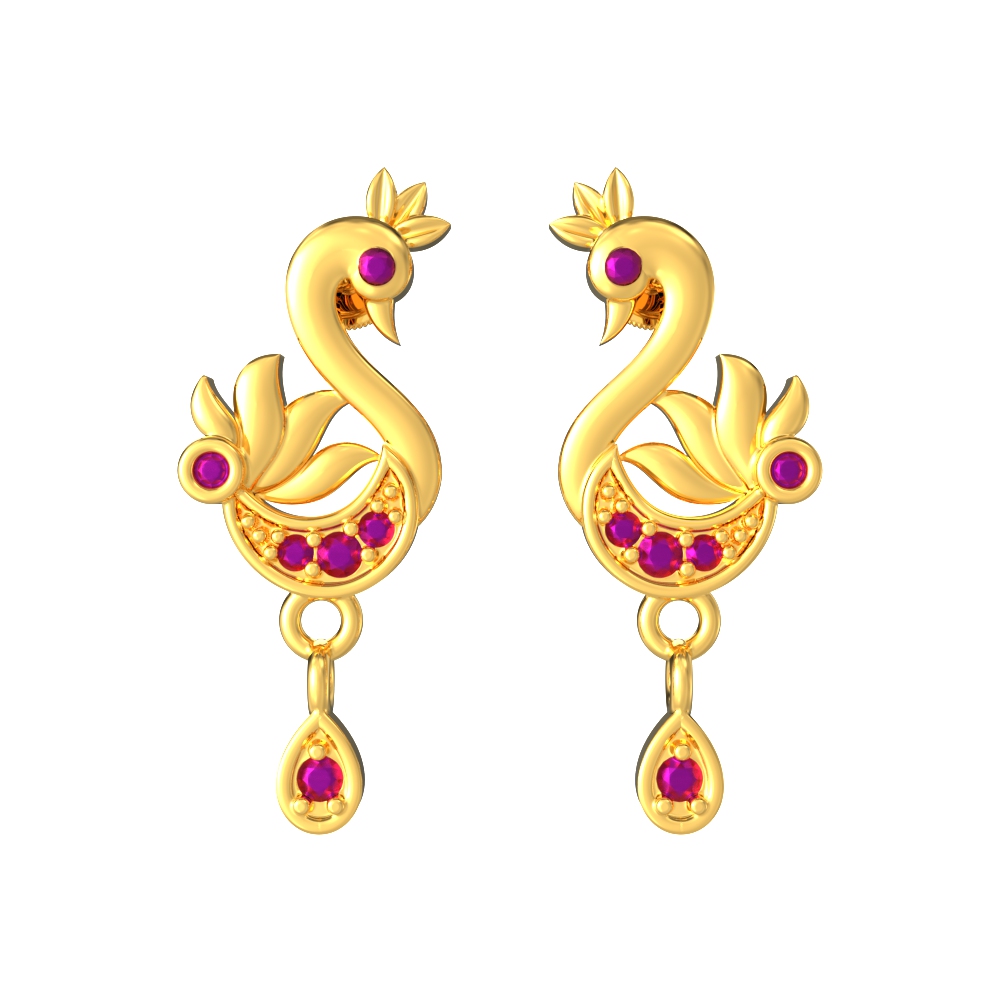 Diya Bloom Chain Drop Gold Earrings | Jewelry Online Shopping | Gold Studs  & Earrings