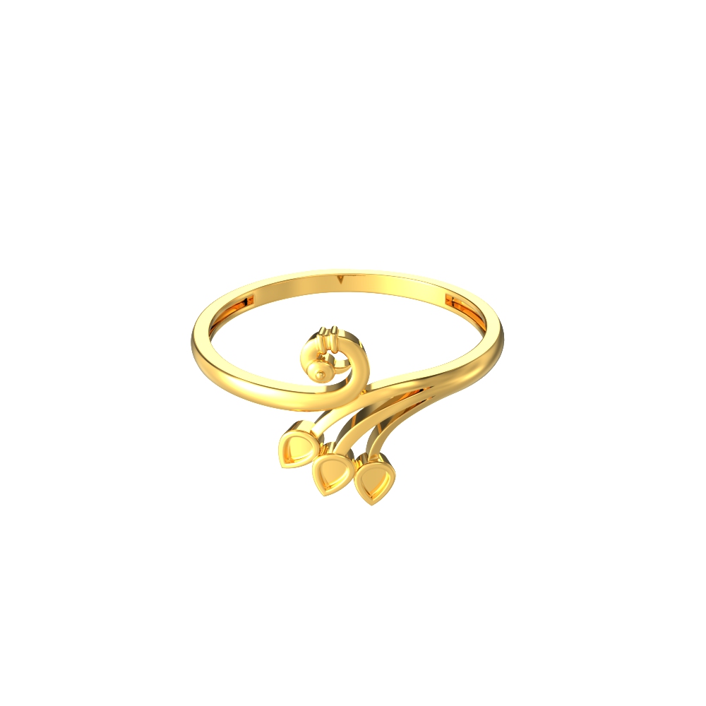 Ring – Part Matt Part Gloss – Enamel Peacock | Gujjadi Swarna Jewellers