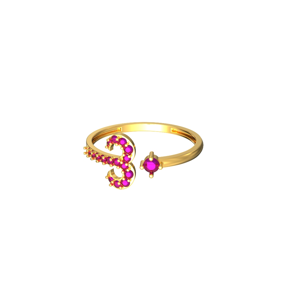 Anchor Heart Gold Ring