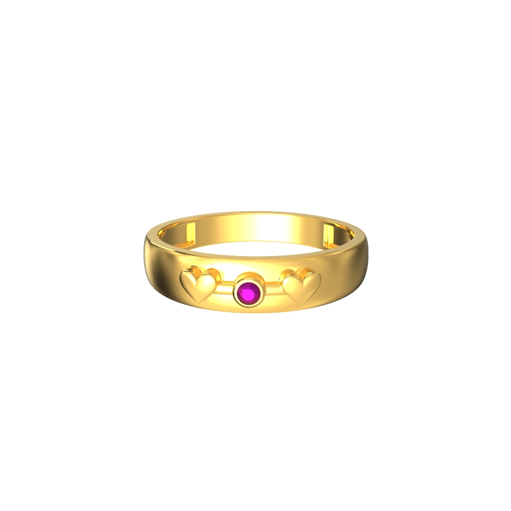 Couple Hearts Gold Ring