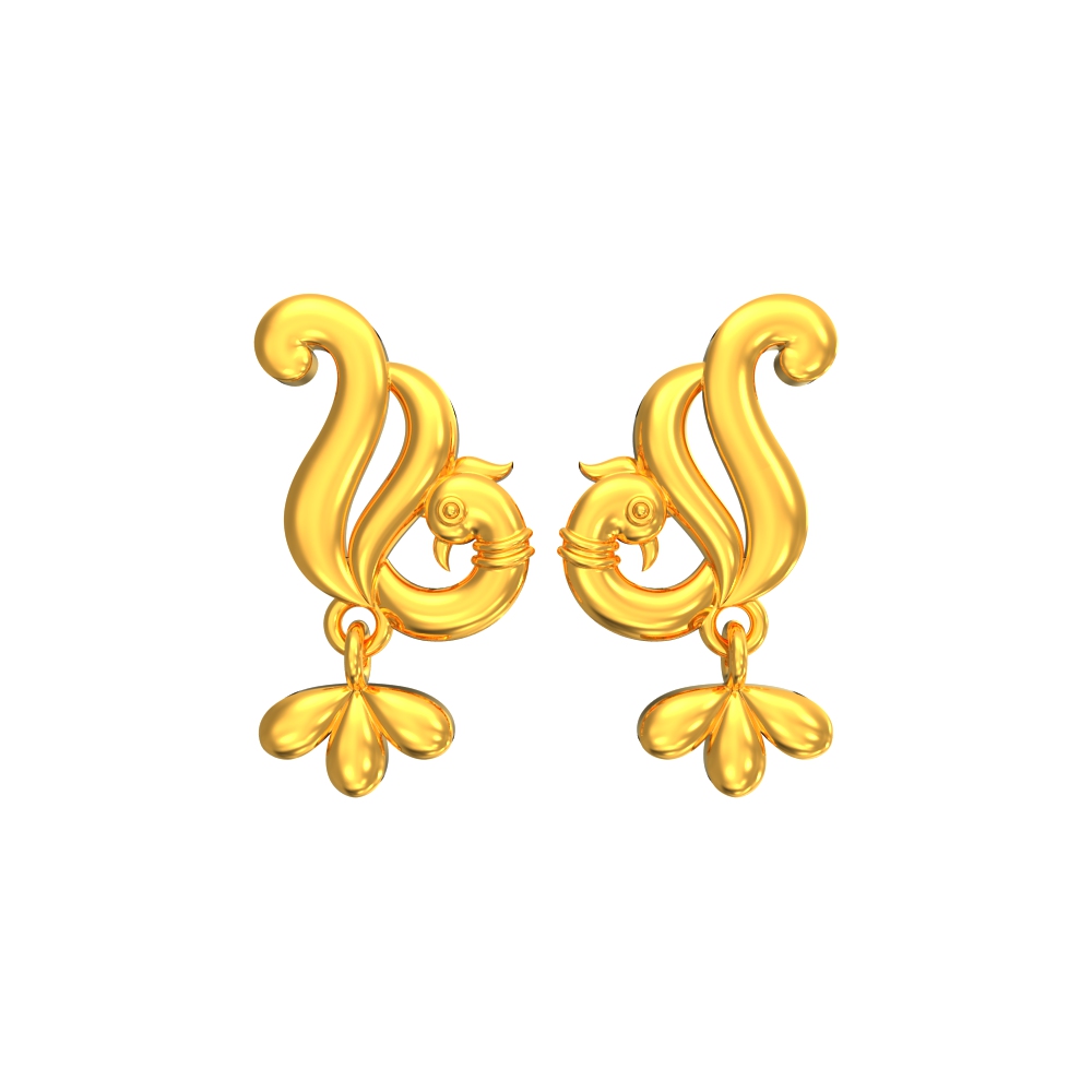 Daily Wear Peacock Gold Earrings