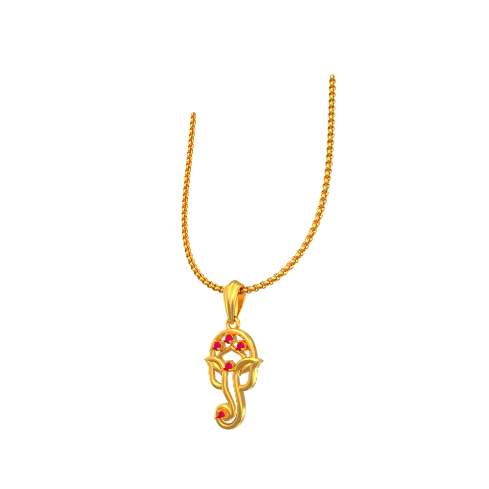 Elegant Look God Ganesh Gold Pendant