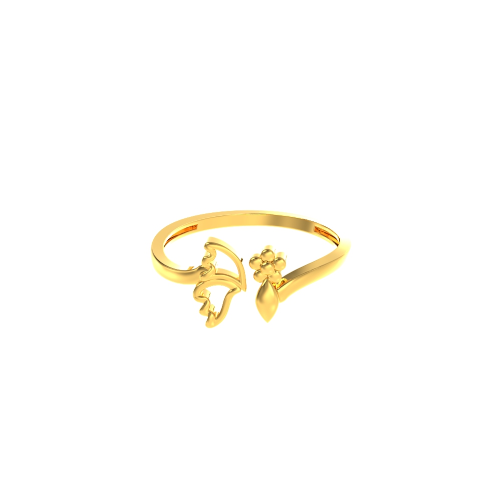 SPE Gold - Floral Butterfly Gold Ring - for Men's