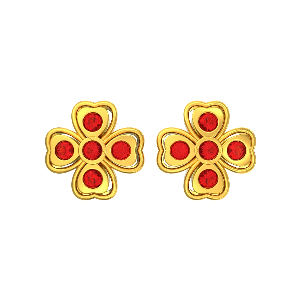 Floral-Heart-Gold-Earring