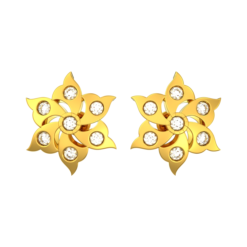 Floral-Star-Gold-Earring