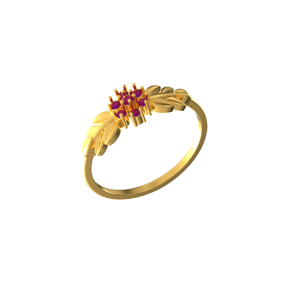 Buy Gold and Diamond Leaf Ring Yellow, Rose or White Gold Online in India -  Etsy