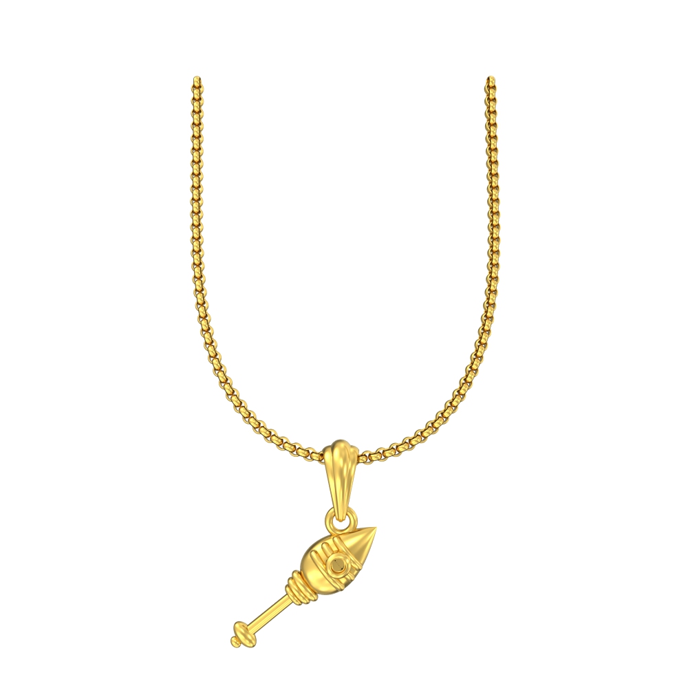 Gold plated necklace Ganesha Hindu Elephant God Religious Spiritual