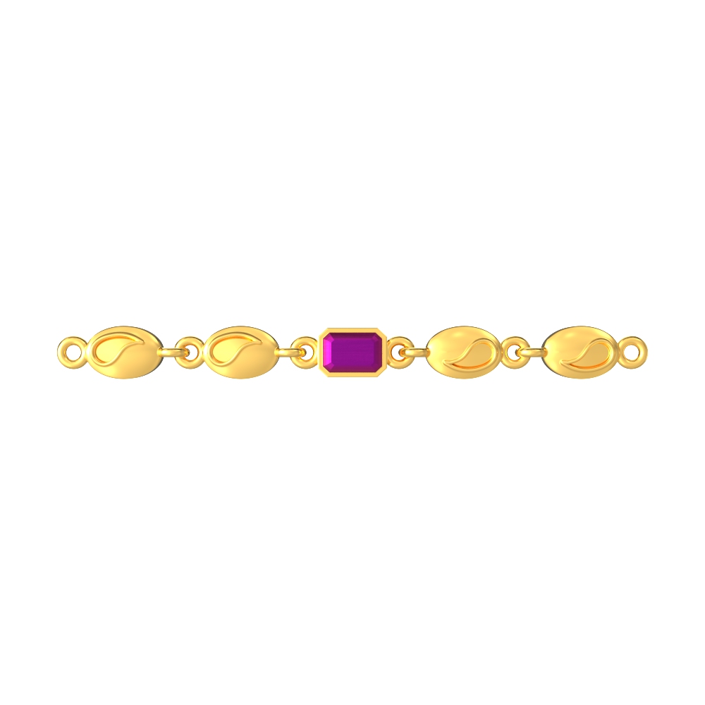 Sparkling Ruby White Stone Gold Bracelets For Party Wear BRAC371