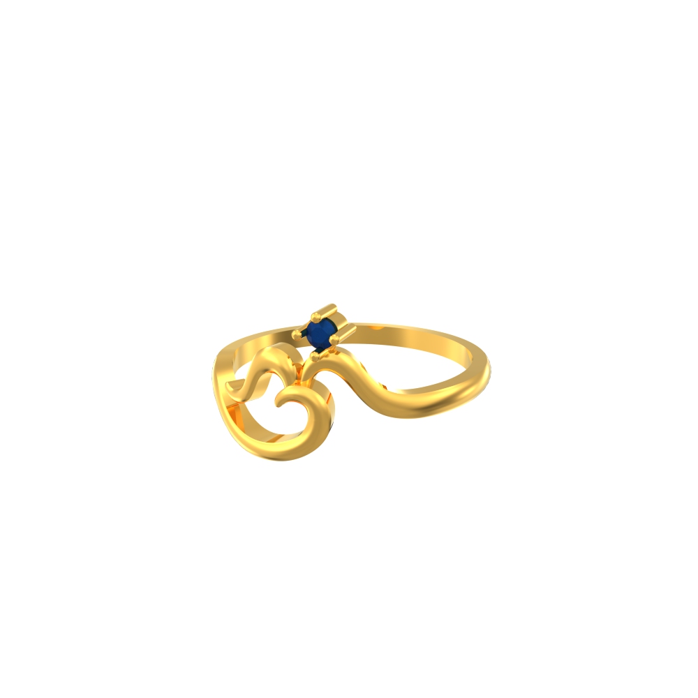 SPE Gold - Crafted Om Symbol Carving Ring - Gold Ring