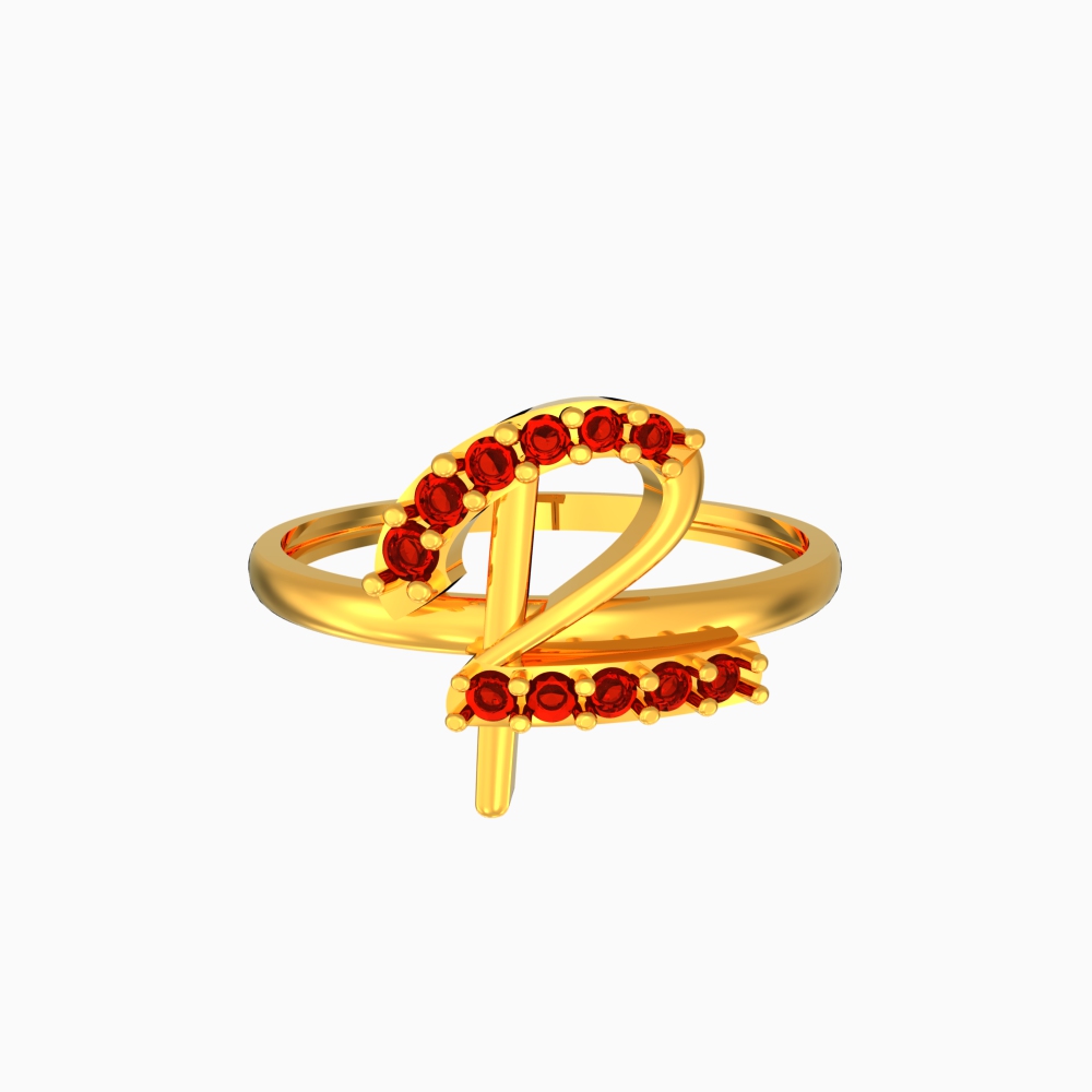 SPE Gold - R Letter Gold Ring