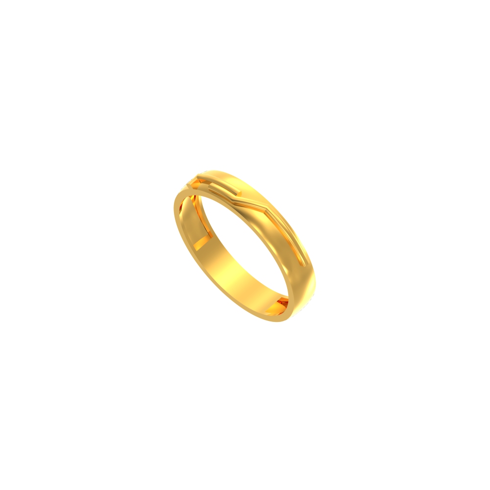 SPE Gold - Ring with Stripe Pattern - Gold Ring