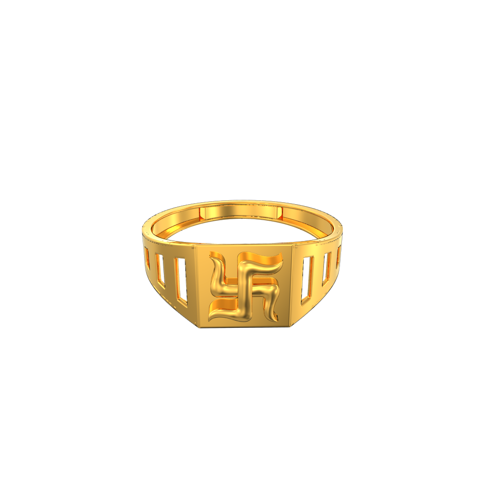 Showroom of 22k yellow gold swastik hallmarked ring for men | Jewelxy -  219086