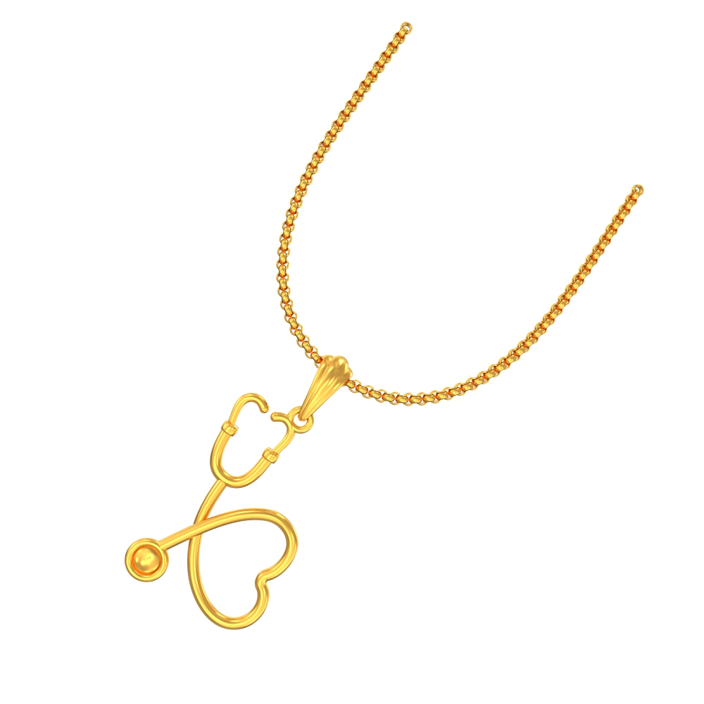 SPE Gold -Real Gold Stethoscope Pendant - Poonamallee