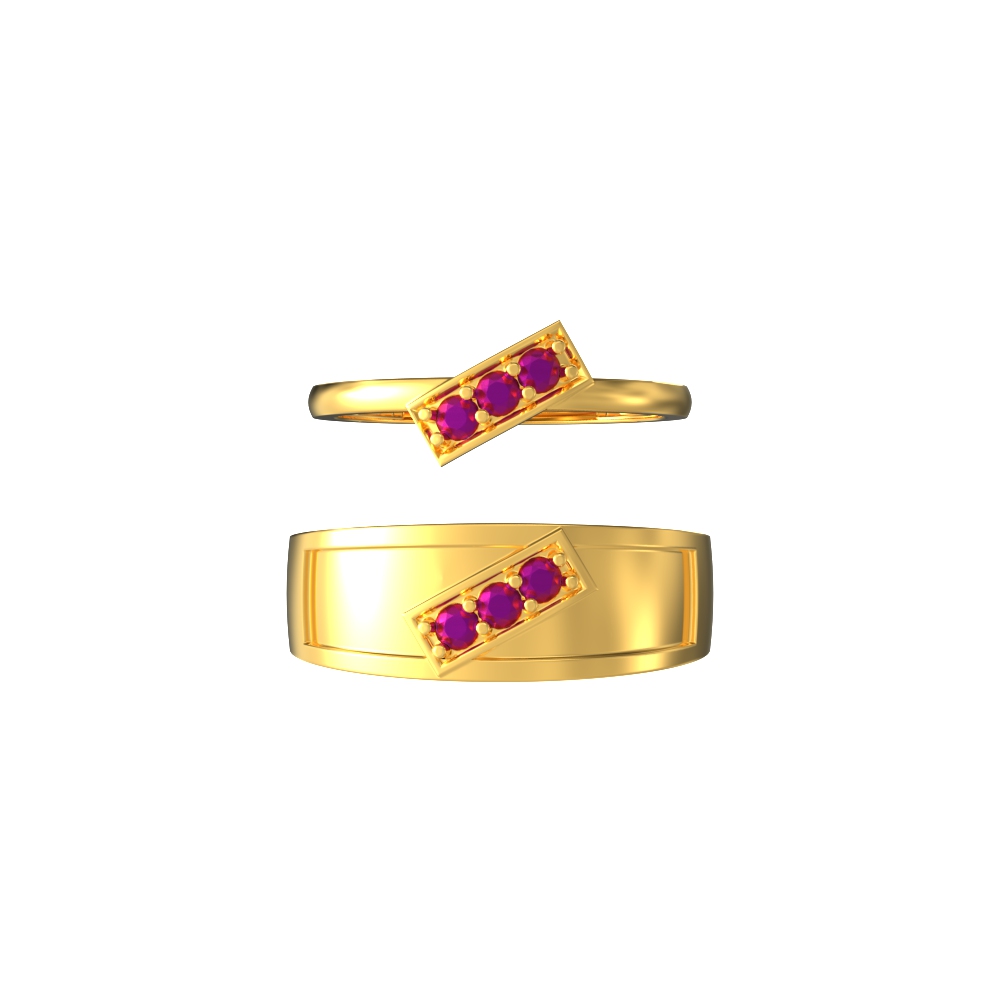 Stone Couple Ring Gold