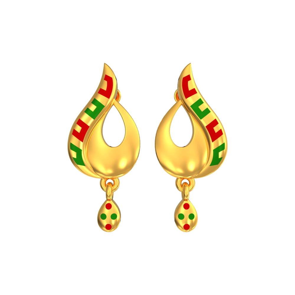 Traditional Pattern Design Gold Earring