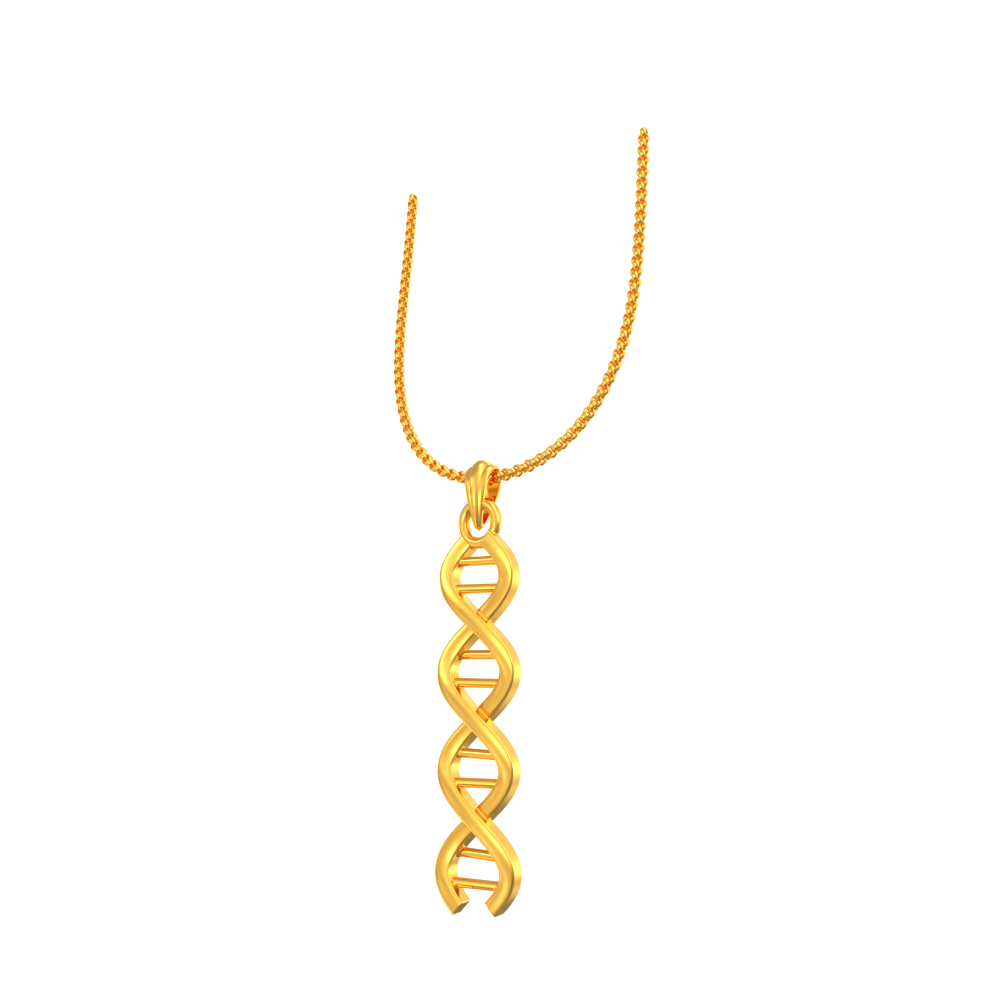 Unique Glossy DNA Gold Pendant