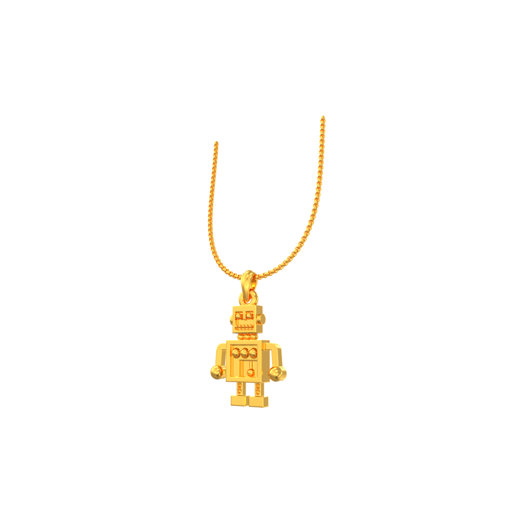 Unique Gold Robot Pendant