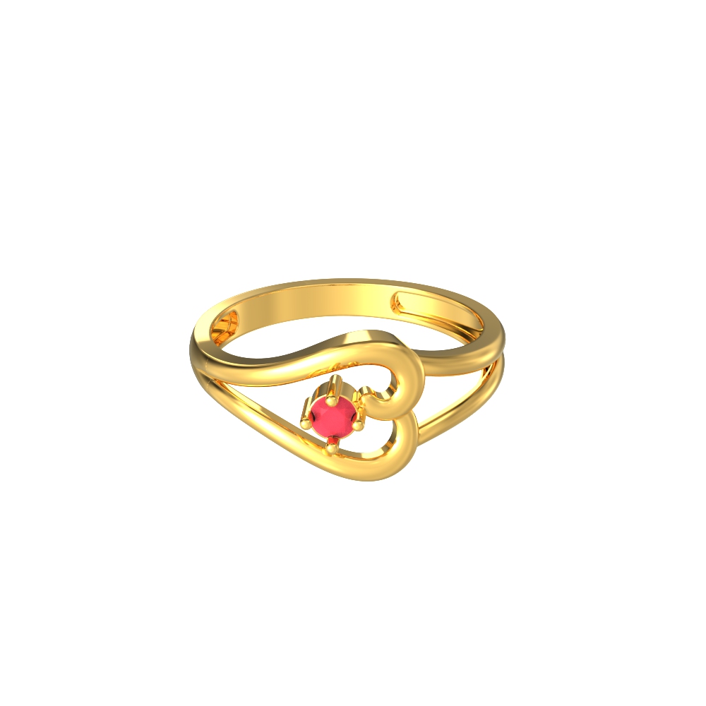 22k Gold Heart Shape Ring - RiLp24252 - 22Kt Gold ring is designed in Heart  shape with Cubic Zircon studded in a beautiful way.