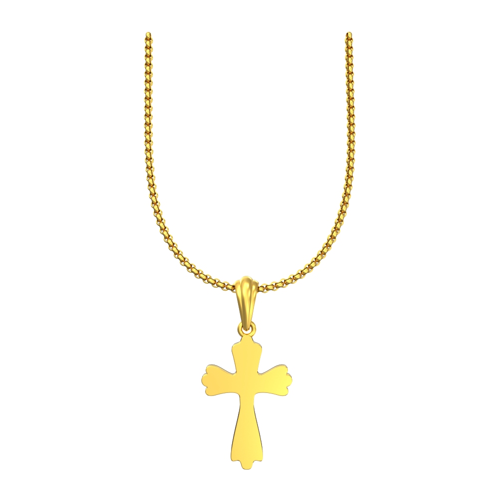 Simple Cross Design In Gold