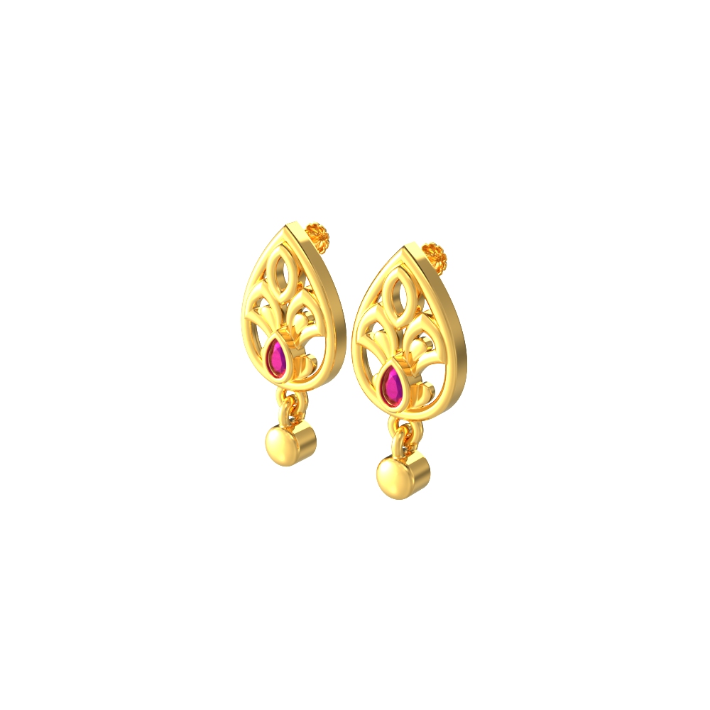 Sneeze-weed Floral Gold Drop Earrings Chennai