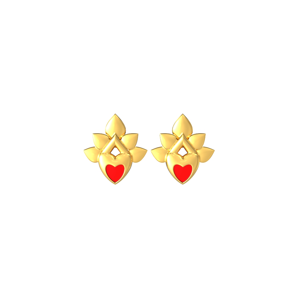Trendy Heart Design Gold Earring