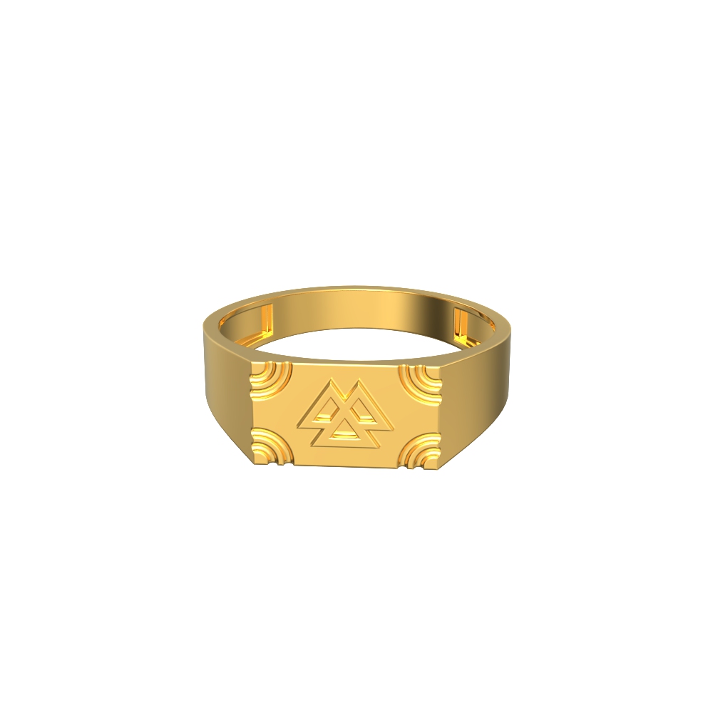 Tri-Angular Men's Gold Ring
