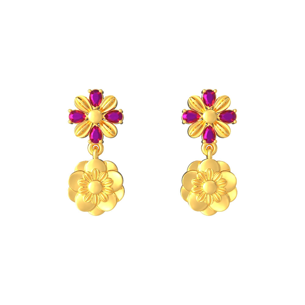Charming-Bloom-Floral-Gold-Earrings