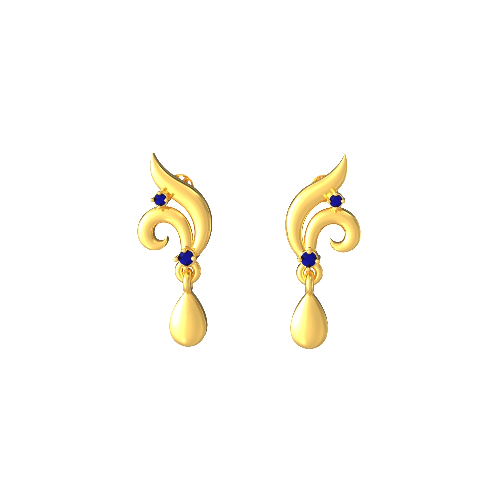 Charming-Curvy-Design-Gold-Earrings