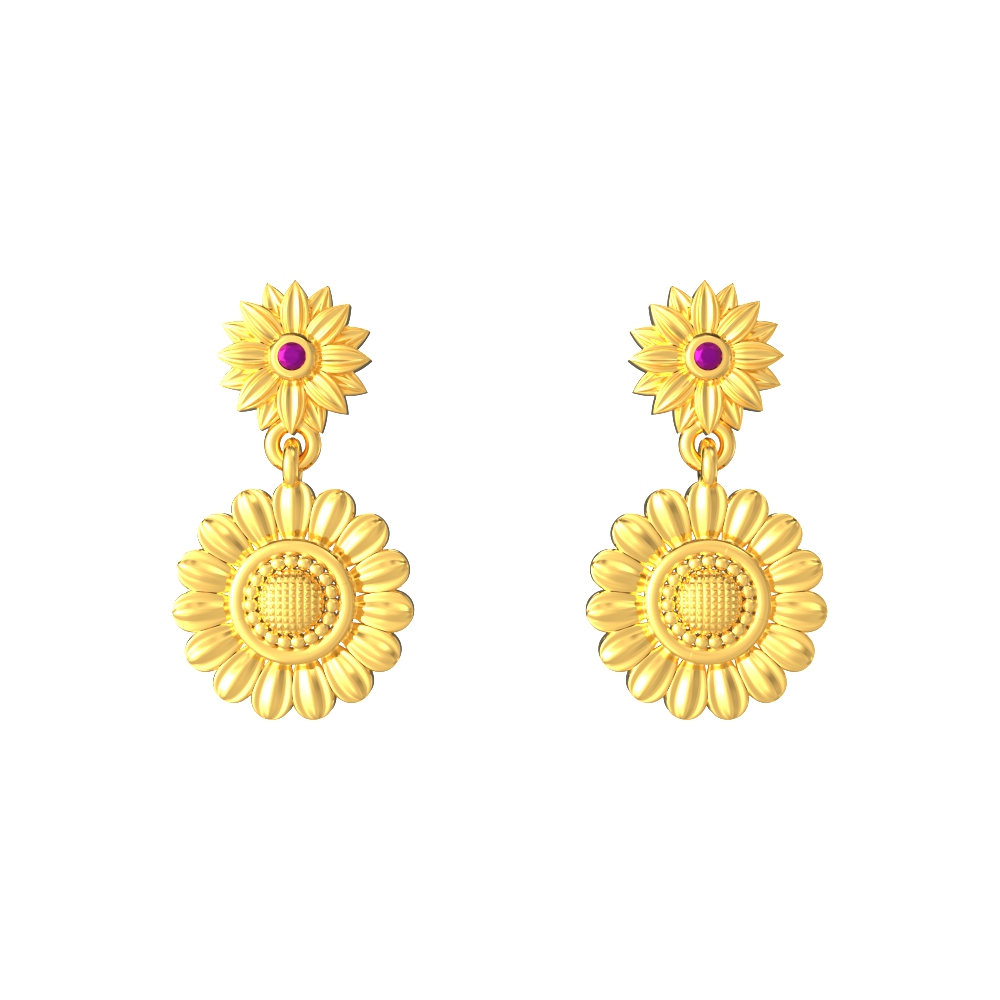 Double-Blooming-Floral-Gold-Earrings
