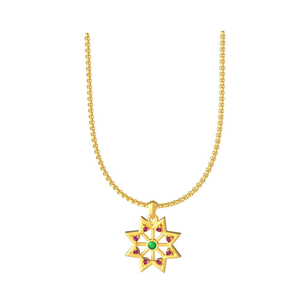 Elegant-Floral-Star-Gold-Pendant