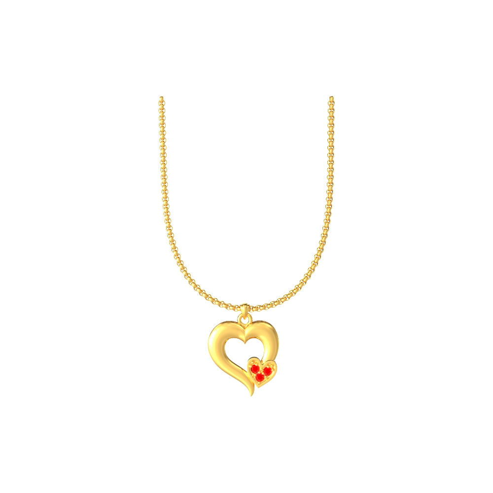 Enchanting-Couple-heart-Gold-Pendant