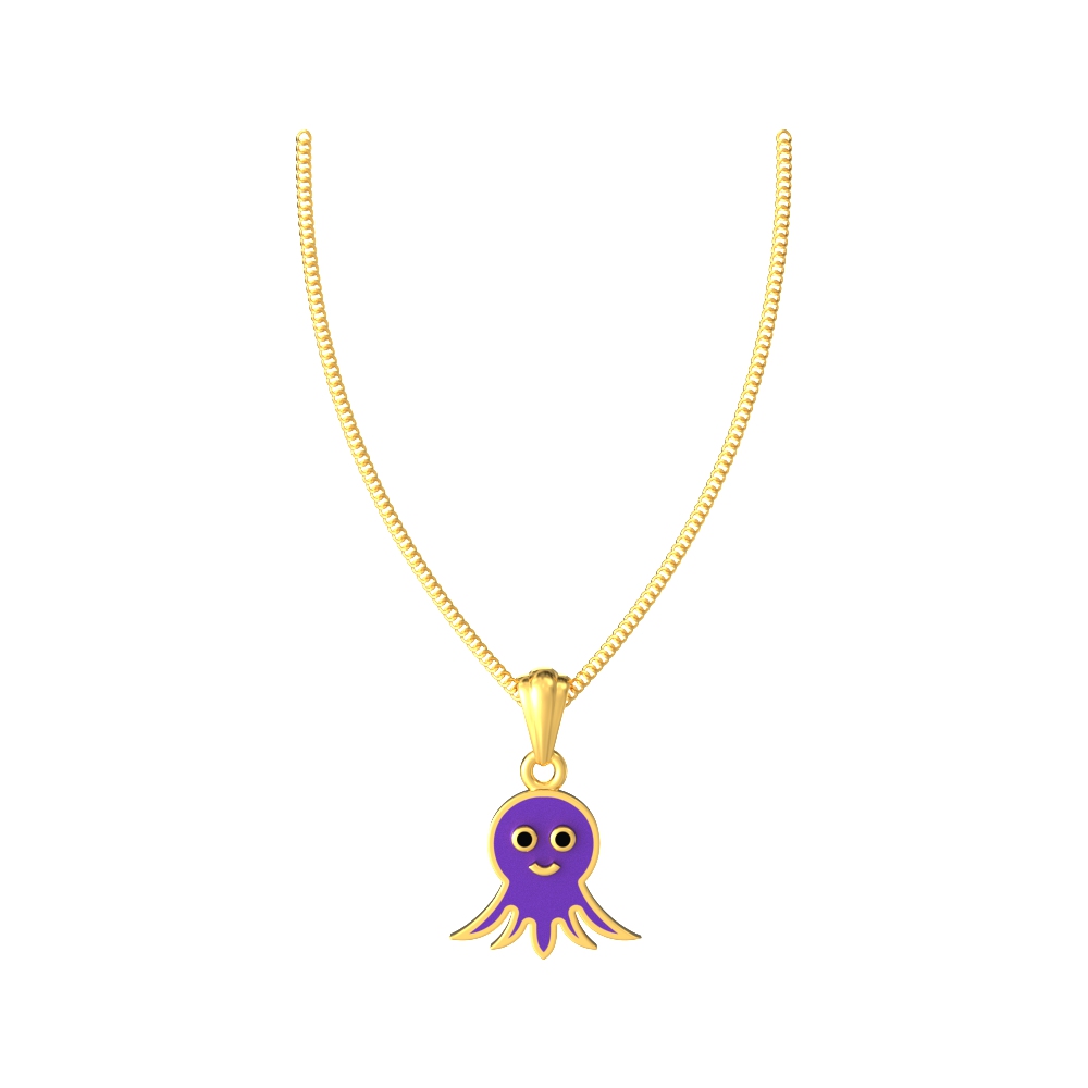 Octopus-Design-Kids-Gold-Pendant