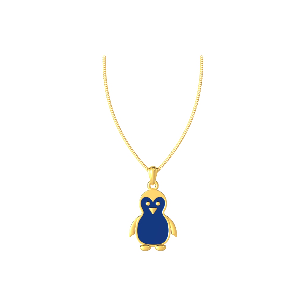 Penguin-Gold-Pendant-for-Kids