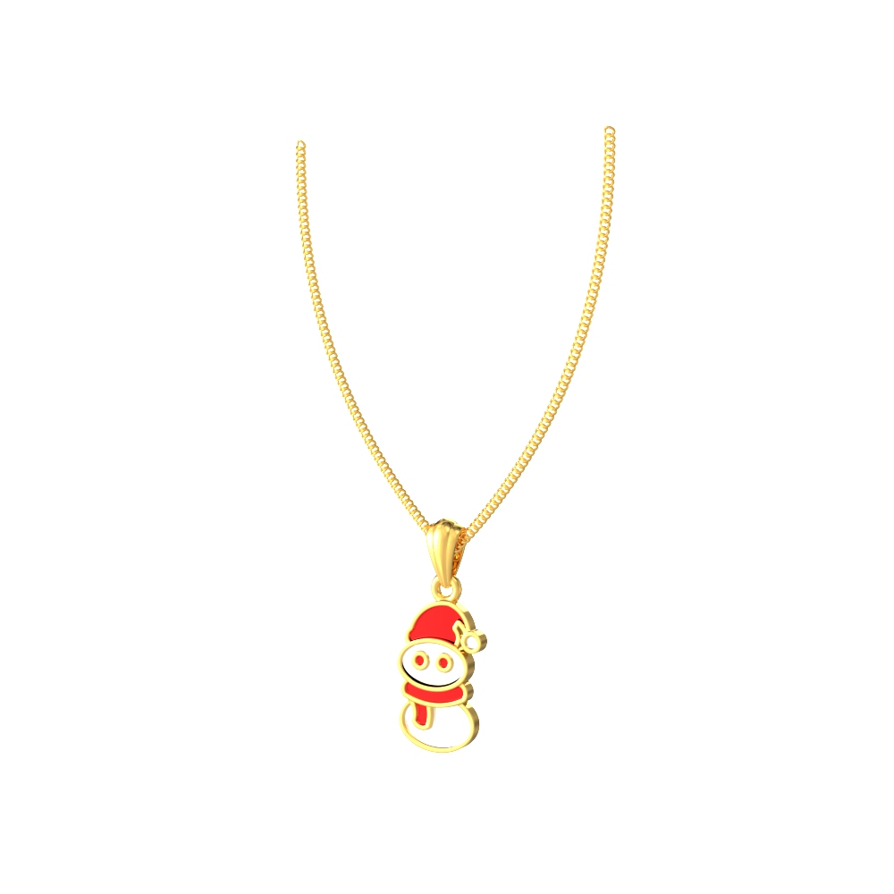Snowman-Kids-Gold-Pendant