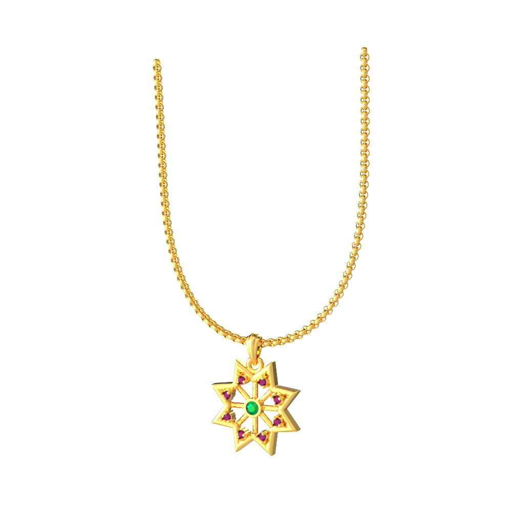 Star-shaped-flower-Gold-pendant