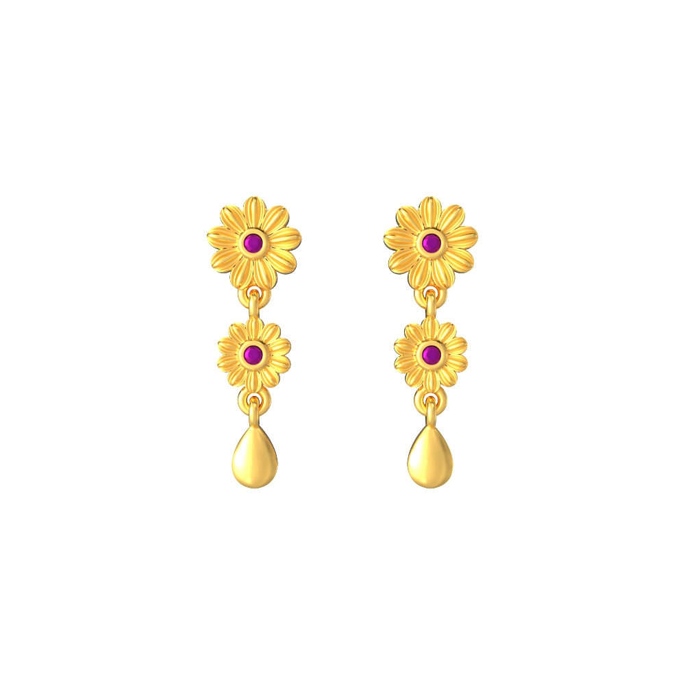 Twin-Floral-Gold-Earrings
