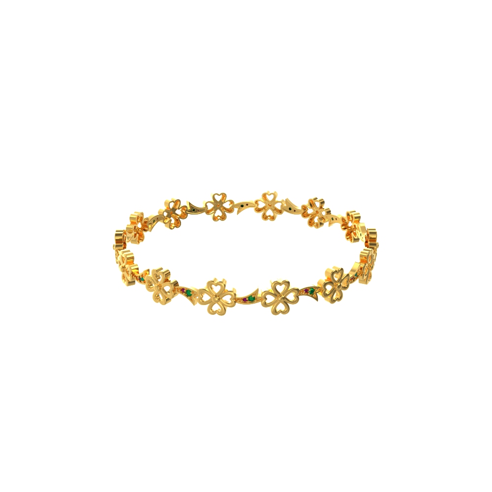 Charming-Floral-Design-Gold-Bangles