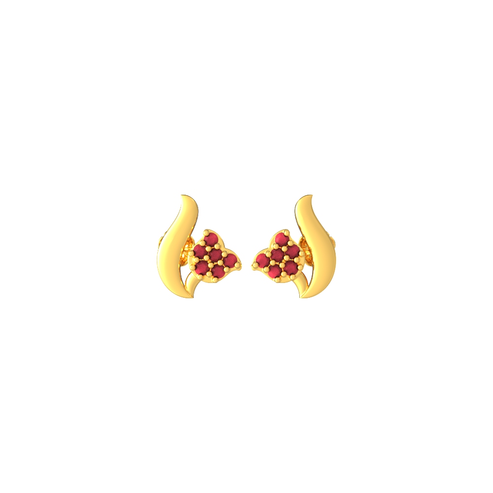 Charming-Stud-Gold-Earrings