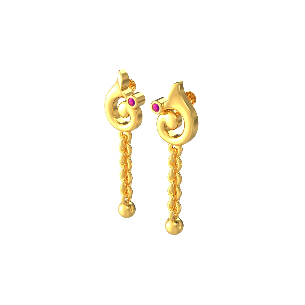 Curvy-Drops-Gold-Earring